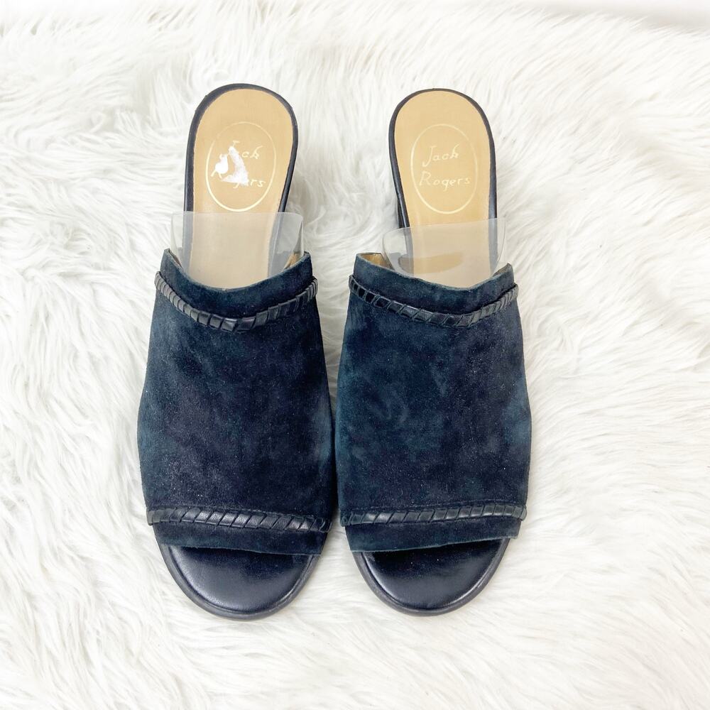 Jack Rogers 8.5 M Womens Black Suede Leather Campbell Slide Mule Sandals - Picture 9 of 16